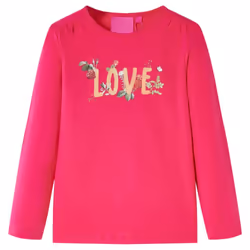 Kids' T-shirt with Long Sleeves Children's T Shirt Kids' Tops Tee Love Print - pink, 128