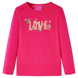 Kids' T-shirt with Long Sleeves Children's T Shirt Kids' Tops Tee Love Print - pink, 128