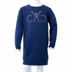 Kids' Sweatshirt Dress Children's Long Sleeves Pullover Rabbit Print Navy - 104 - Additional view 6