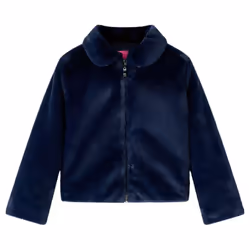 Kids' Coat Long Sleeve School Children's Jacket Outwear Collar Coat Faux Fur - navy, 116