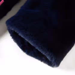 Kids' Coat Long Sleeve School Children's Jacket Outwear Collar Coat Faux Fur - navy, 116