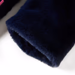 Kids' Coat Long Sleeve School Children's Jacket Outwear Collar Coat Faux Fur - navy, 128