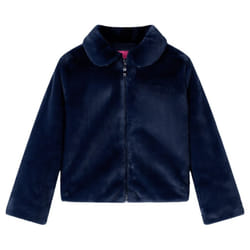Kids' Coat Long Sleeve School Children's Jacket Outwear Collar Coat Faux Fur - navy, 140