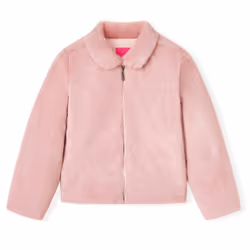 Kids' Coat Long Sleeve School Children's Jacket Outwear Collar Coat Faux Fur - pink, 92