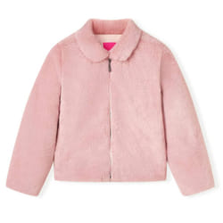 Kids' Coat Long Sleeve School Children's Jacket Outwear Collar Coat Faux Fur - pink, 92