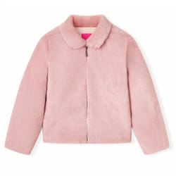 Kids' Coat Long Sleeve School Children's Jacket Outwear Collar Coat Faux Fur - pink, 116
