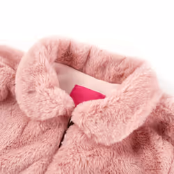 Kids' Coat Long Sleeve School Children's Jacket Outwear Collar Coat Faux Fur - pink, 116