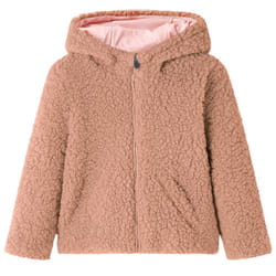 Kids' Hooded Jacket Long Sleeves Children's Jacket Coat Teddy Faux Fur Mint - cognac, 92