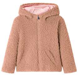 Kids' Hooded Jacket Long Sleeves Children's Jacket Coat Teddy Faux Fur Mint - cognac, 116
