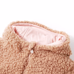 Kids' Hooded Jacket Long Sleeves Children's Jacket Coat Teddy Faux Fur Mint - cognac, 116