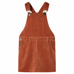 Kids' Overall Dress Girl Suspender Skirt Children's School Dress Corduroy - cognac, 128