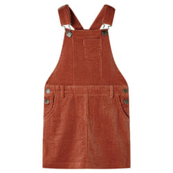 Kids' Overall Dress Girl Suspender Skirt Children's School Dress Corduroy - cognac, 128