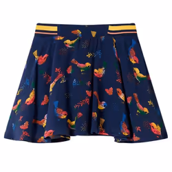 Kids' Skirt Children's Skater Skirt School Girls' Short Skirt Bird Print Navy - 92