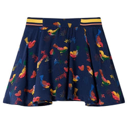 Kids' Skirt Children's Skater Skirt School Girls' Short Skirt Bird Print Navy - 92