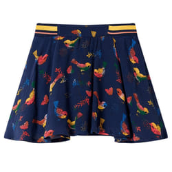 Kids' Skirt Children's Skater Skirt School Girls' Short Skirt Bird Print Navy - 140
