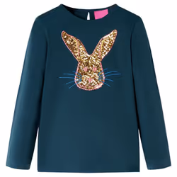 Kids' T-shirt with Long Sleeves Children's T Shirt Kids' Tops Tee Rabbit Print - green, 92
