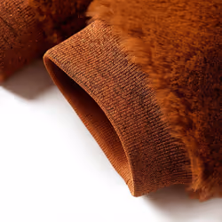 Kids' Hooded Jacket Children Full Zipper Kids Winter Coat Faux Fur Cognac - 92 - Additional view 4