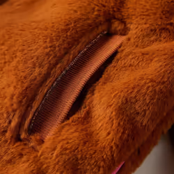 Kids' Hooded Jacket Children Full Zipper Kids Winter Coat Faux Fur Cognac - 140
