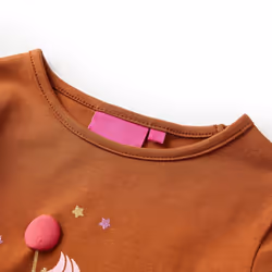Kids' T-shirt with Long Sleeves Children's T Shirt Tops Tee Ice Cream Print - cognac, 92