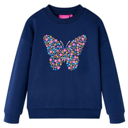 Kids' Sweatshirt Long Sleeves Toddler Tops Pullover Top Butterfly Print Navy - 104