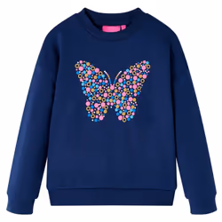 Kids' Sweatshirt Long Sleeves Toddler Tops Pullover Top Butterfly Print Navy - 128
