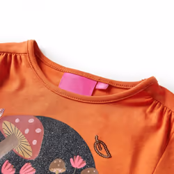 Kids' T-shirt with Long Sleeves Children's T Shirt Tee Squirrel Print Burnt - orange, 92