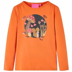Kids' T-shirt with Long Sleeves Children's T Shirt Tee Squirrel Print Burnt - orange, 116
