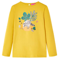 Kids' T-shirt with Long Sleeves Children's T Shirt Kids' Tops Tee Animal Print - ochre, 92