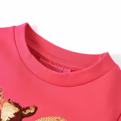 Kids' Sweatshirt Long Sleeves Pullover Kids' Top Sequined Squirrel Bright Rose - 128
