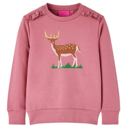 Kids' Sweatshirt Tops Long Sleeves Toddler Tops Pullover Deer Print Raspberry - 116