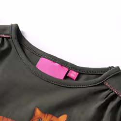 Kids' T-shirt with Long Sleeves Children's T Shirt Kids' Tops Tee Cat Print - khaki, 116 - Additional view 2