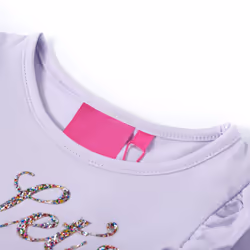 ) Kids' T-shirt with Long Sleeves Kids' Top Children's T Shirt Tee Glitter Print - lilac, 128 (7-8y - Additional view 2