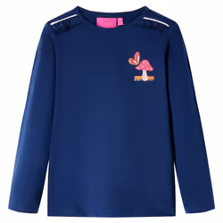 Kids' T-shirt with Long Sleeves Children's T Shirt Tops Tee Mushroom Design - navy blue, 92
