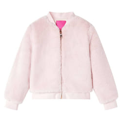 Kids' Jacket Long Sleeve Children's Coat Zip up Jacket Faux Fur Soft Pink - 104