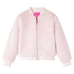 Kids' Jacket Long Sleeve Children's Coat Zip up Jacket Faux Fur Soft Pink - 128