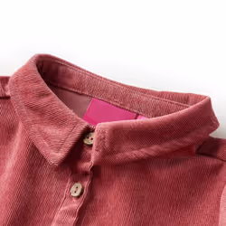 Kids' Dress with Long Sleeves School Short Girls' Dress Corduroy Old Pink - 128