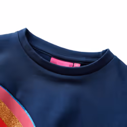 Kids' Sweatshirt Long Sleeves Toddler Pullover Kids' Top Rainbow Print Navy - 116