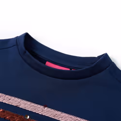 Kids' Sweatshirt Dress Long Sleeves School Girls' Dress Sequined Stripes Navy - 104