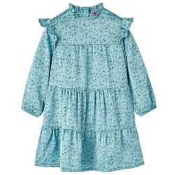 Kids' Dress with Long Sleeves School Children's Casual Girls Dresses Blue - 128