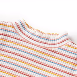 Kids' T-shirt with Long Sleeves Children's T Shirt Tee Mock Turtleneck Stripes - ecru, 116 - Additional view 2