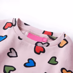 Kids' Sweatshirt Shirt Long Sleeves Toddler Tops Pullover Heart Print Pink - 92