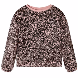 Kids' Sweatshirt Long Sleeves Toddler Tops Pullover Leopard Print Medium Pink - 104