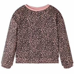 Kids' Sweatshirt Long Sleeves Toddler Tops Pullover Leopard Print Medium Pink - 128
