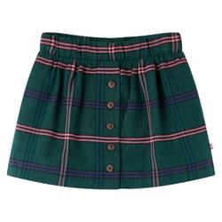 Kids' Skirt Girl's Skater Skirt Kids Short Skirt Plaid Pattern Dark Green - 104