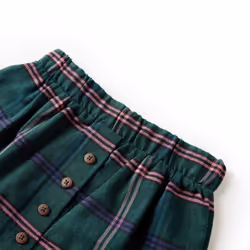Kids' Skirt Girl's Skater Skirt Kids Short Skirt Plaid Pattern Dark Green - 104