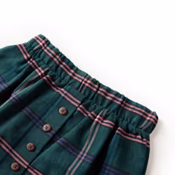Kids' Skirt Girl's Skater Skirt Kids Short Skirt Plaid Pattern Dark Green - 116