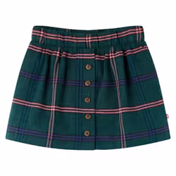 Kids' Skirt Girl's Skater Skirt Kids Short Skirt Plaid Pattern Dark Green - 128