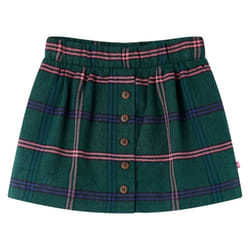 Kids' Skirt Girl's Skater Skirt Kids Short Skirt Plaid Pattern Dark Green - 128