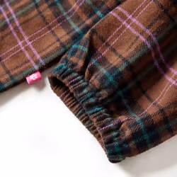 Kids' Dress with Long Sleeves Children Kids Girl's Dress Plaid Pattern Cognac - 104