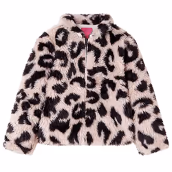 Kids' Coat Long Sleeve Jacket Outwear Kids Collar Coat Faux Fur Light Pink - 104